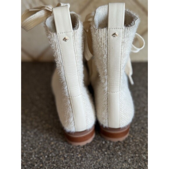 Kate Spade New York  Merigue Boots In Milk White Women's Combat Boots Sz 6B - Picture 4 of 7